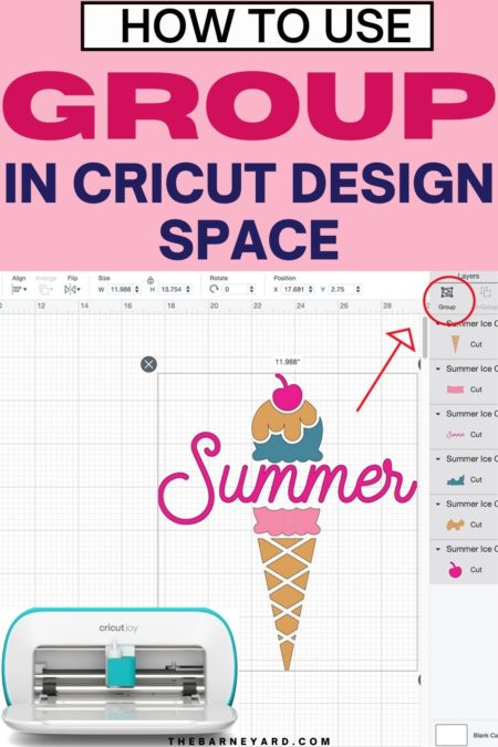 How to use Group in Cricut Design Space - The Barne Yard