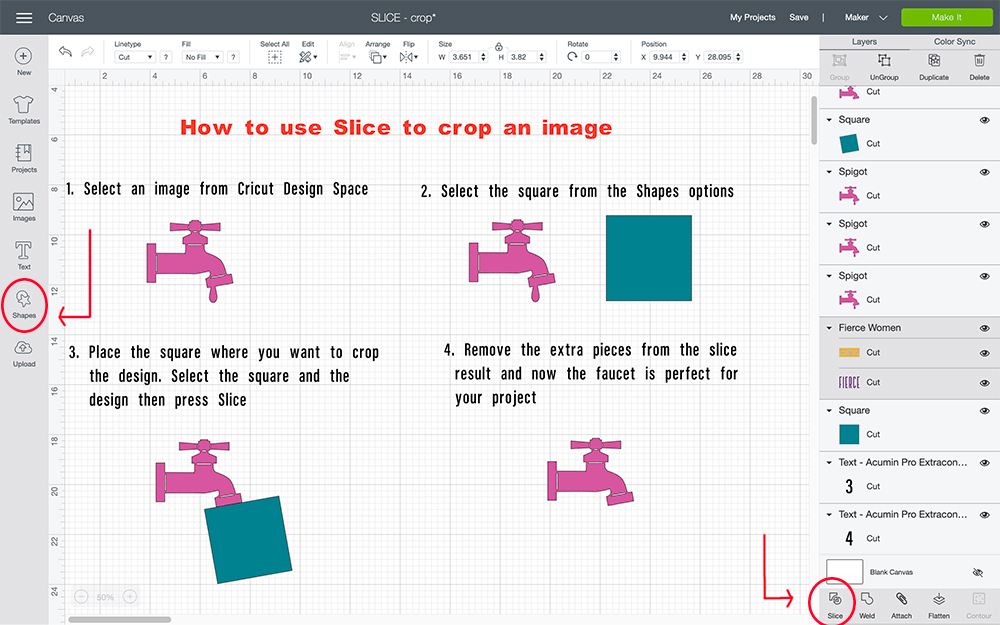 How to Slice in Cricut Design Space