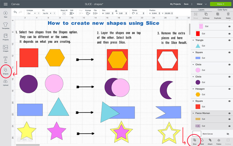 How to use Slice in Cricut Design Space - The Barne Yard